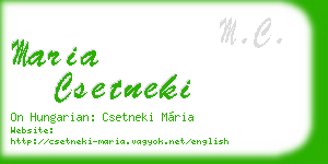 maria csetneki business card