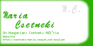 maria csetneki business card